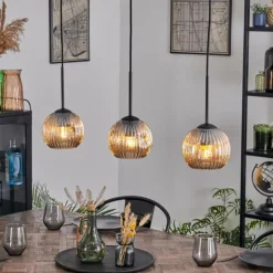 Ripoll Suspension, Boule lumineuse, Suspension Ambre, 3 lumières