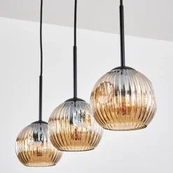 Ripoll Suspension, Boule lumineuse, Suspension Ambre, 3 lumières