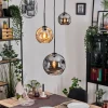 Ripoll Suspension, Boule lumineuse, Suspension, Suspension grappe Ambre, Fumé, 3 lumières