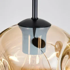 Ripoll Suspension, Boule lumineuse, Suspension, Suspension grappe Ambre, Fumé, 3 lumières