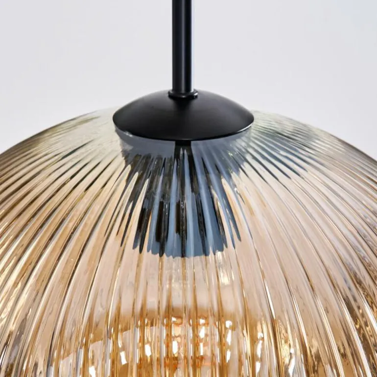 Ripoll Suspension, Boule lumineuse, Suspension, Suspension grappe Ambre, Clair, Fumé, 3 lumières