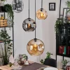 Ripoll Suspension, Boule lumineuse, Suspension grappe Ambre, Fumé, 3 lumières
