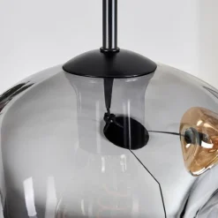 Ripoll Suspension, Boule lumineuse, Suspension grappe Ambre, Fumé, 3 lumières