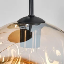 Ripoll Suspension, Boule lumineuse, Suspension grappe Ambre, Fumé, 5 lumières