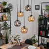 Ripoll Suspension, Boule lumineuse, Suspension grappe Ambre, Fumé, 5 lumières
