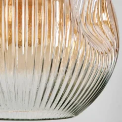 Ripoll Suspension, Boule lumineuse, Suspension grappe Ambre, Clair, Fumé, 5 lumières