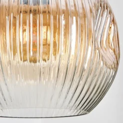 Ripoll Suspension, Boule lumineuse, Suspension grappe Ambre, Clair, Fumé, 5 lumières