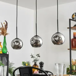 Ripoll Suspension Chrome, Fumé, 3 lumières