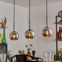 Ripoll Suspension Chrome, Fumé, 3 lumières