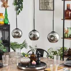 Ripoll Suspension Chrome, Fumé, 3 lumières