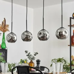 Ripoll Suspension Chrome, Fumé, 4 lumières