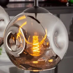 Ripoll Suspension Chrome, Fumé, 4 lumières