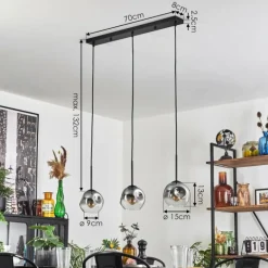 Ripoll Suspension Clair, Fumé, 3 lumières