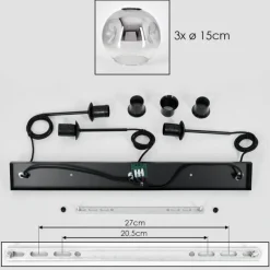 Ripoll Suspension Clair, Fumé, 3 lumières