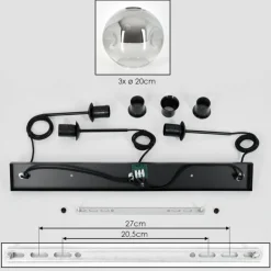 Ripoll Suspension Clair, Fumé, 3 lumières