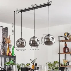 Ripoll Suspension Fumé, 3 lumières