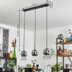 Ripoll Suspension Fumé, 3 lumières