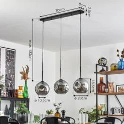 Ripoll Suspension Fumé, 3 lumières