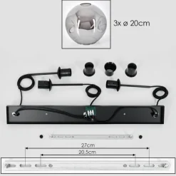 Ripoll Suspension Fumé, 3 lumières