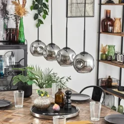 Ripoll Suspension Noir, 4 lumières