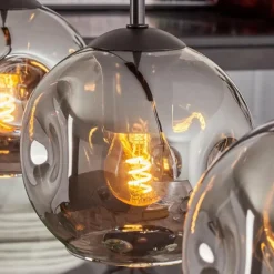 Ripoll Suspension Noir, 4 lumières