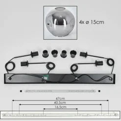 Ripoll Suspension Noir, 4 lumières