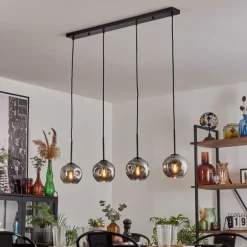 Ripoll Suspension Noir, 4 lumières