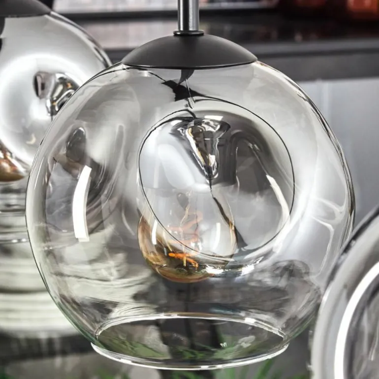 Ripoll Suspension Noir, 4 lumières