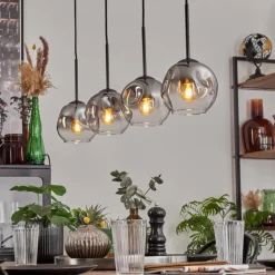 Ripoll Suspension Noir, 4 lumières