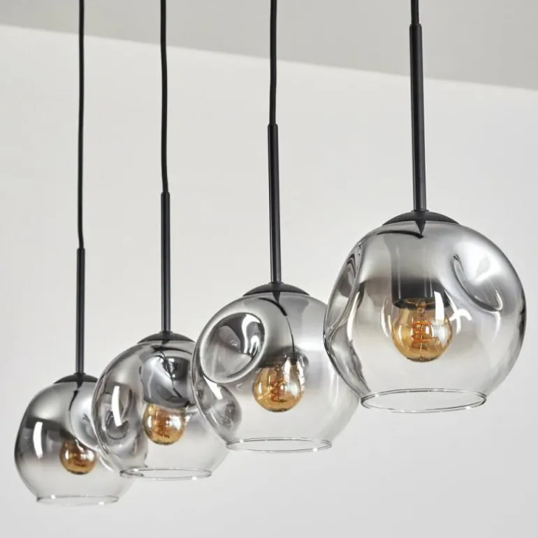 Ripoll Suspension Noir, 4 lumières