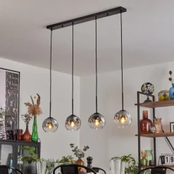 Ripoll Suspension Noir, 4 lumières