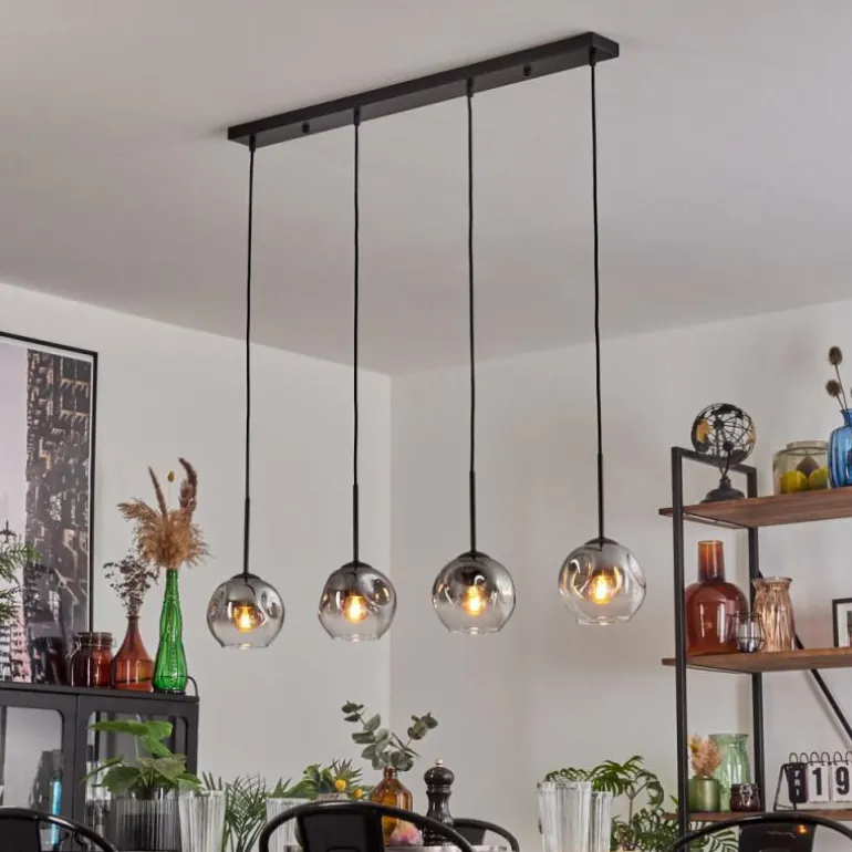 Ripoll Suspension Noir, 4 lumières