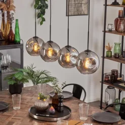 Ripoll Suspension Noir, 4 lumières