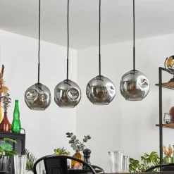 Ripoll Suspension Noir, 4 lumières