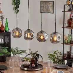 Ripoll Suspension Noir, 4 lumières