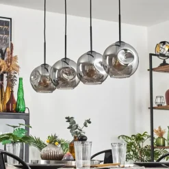 Ripoll Suspension Noir, 4 lumières