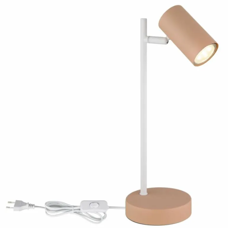 Robby Lampe à poser Luminaires Globo Lighting Rose, Blanc, 1 lumière