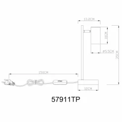 Robby Lampe à poser Luminaires Globo Lighting Rose, Blanc, 1 lumière