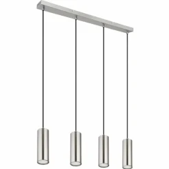 Robby Suspension Luminaires Globo Lighting Nickel mat, 4 lumières