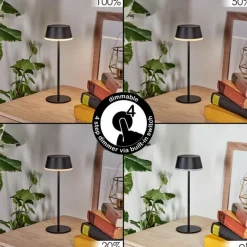 Romdrup Lampe de table d'extérieur, Lampe à poser LED Noir, 1 lumière