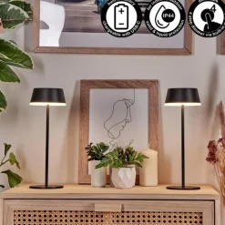 Romdrup Lampe de table d'extérieur, Lampe à poser LED Noir, 1 lumière