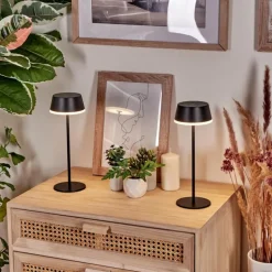 Romdrup Lampe de table d'extérieur, Lampe à poser LED Noir, 1 lumière