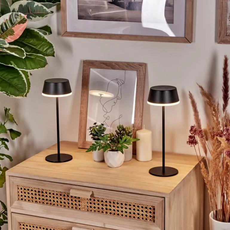 Romdrup Lampe de table d'extérieur, Lampe à poser LED Noir, 1 lumière