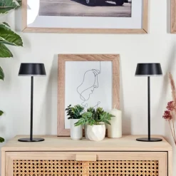 Romdrup Lampe de table d'extérieur, Lampe à poser LED Noir, 1 lumière