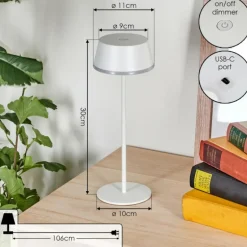 Romdrup Lampe de table d'extérieur, Lampe à poser LED Blanc, 1 lumière