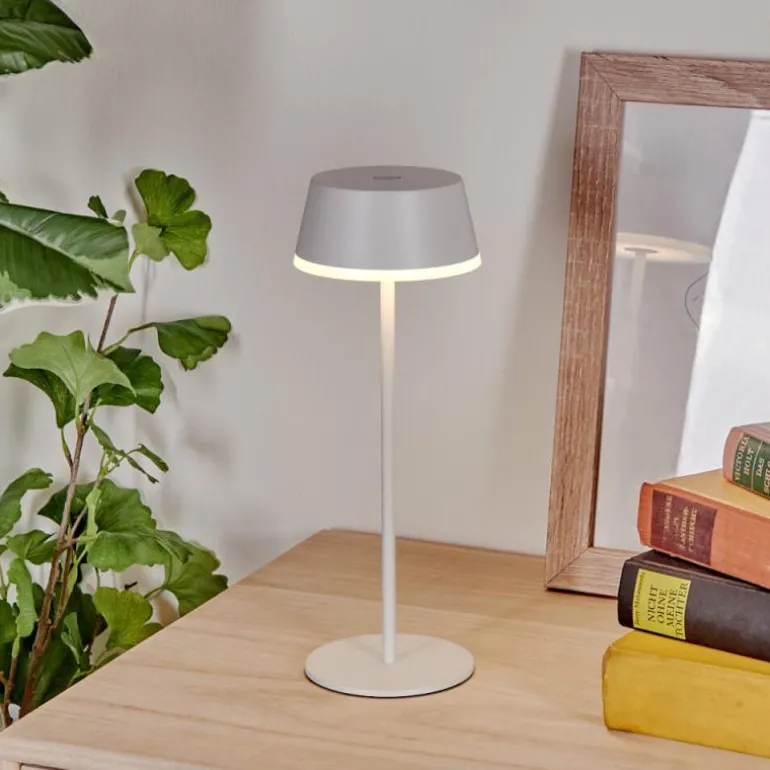 Romdrup Lampe de table d'extérieur, Lampe à poser LED Blanc, 1 lumière
