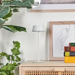 Romdrup Lampe de table d'extérieur, Lampe à poser LED Blanc, 1 lumière