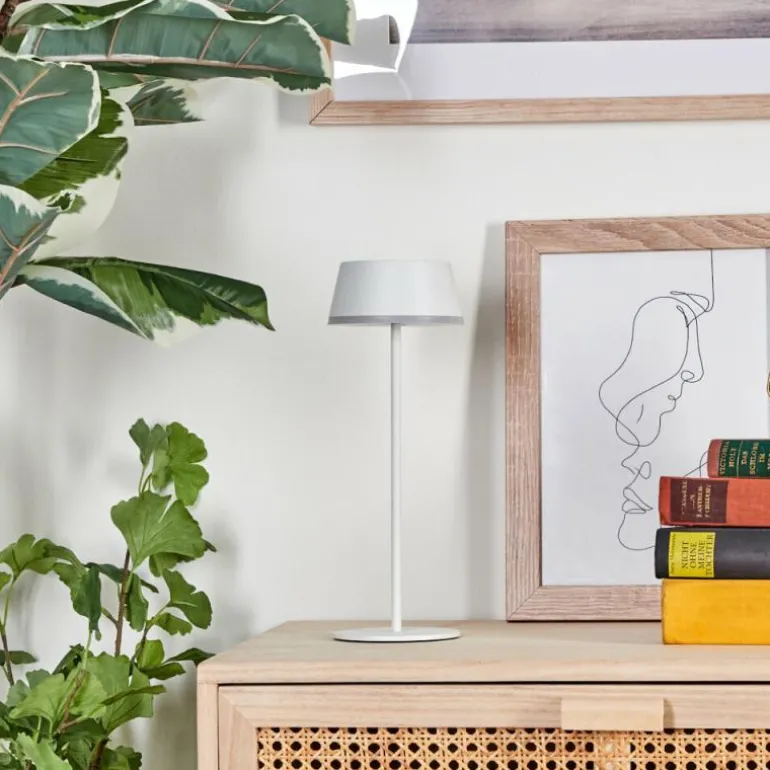 Romdrup Lampe de table d'extérieur, Lampe à poser LED Blanc, 1 lumière