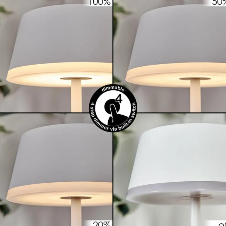 Romdrup Lampe de table d'extérieur, Lampe à poser LED Blanc, 1 lumière