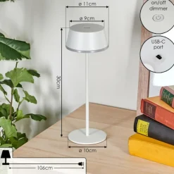Romdrup Lampe de table d'extérieur, Lampe à poser LED Blanc, 1 lumière